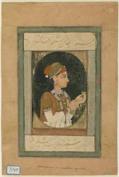 Porträt einer Prinzessin, Albumblatt mit Malerei, Mitte des 18. Jahrhunderts